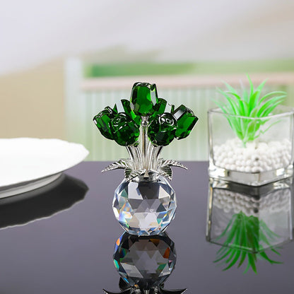 🌹✨ Figura Eterna de Pétalos de Rosa de Cristal en Jarrón – Símbolo Atemporal del Amor y Elegante Decoración de Lujo para el Hogar 💎🏡 - Compra 2 Envío Gratis