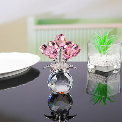 🌹✨ Figura Eterna de Pétalos de Rosa de Cristal en Jarrón – Símbolo Atemporal del Amor y Elegante Decoración de Lujo para el Hogar 💎🏡 - Compra 2 Envío Gratis