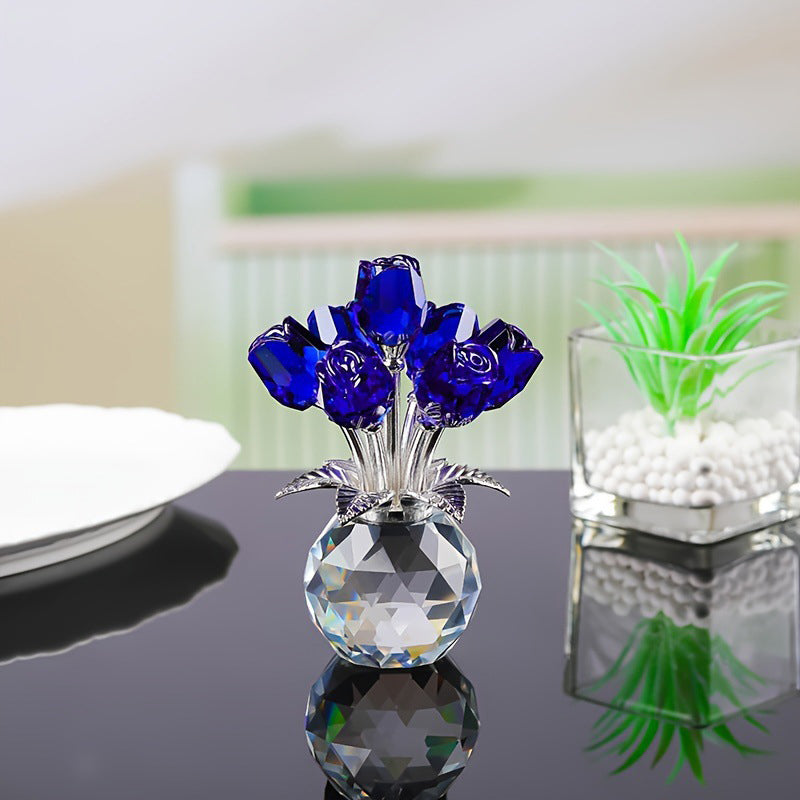 🌹✨ Figura Eterna de Pétalos de Rosa de Cristal en Jarrón – Símbolo Atemporal del Amor y Elegante Decoración de Lujo para el Hogar 💎🏡 - Compra 2 Envío Gratis