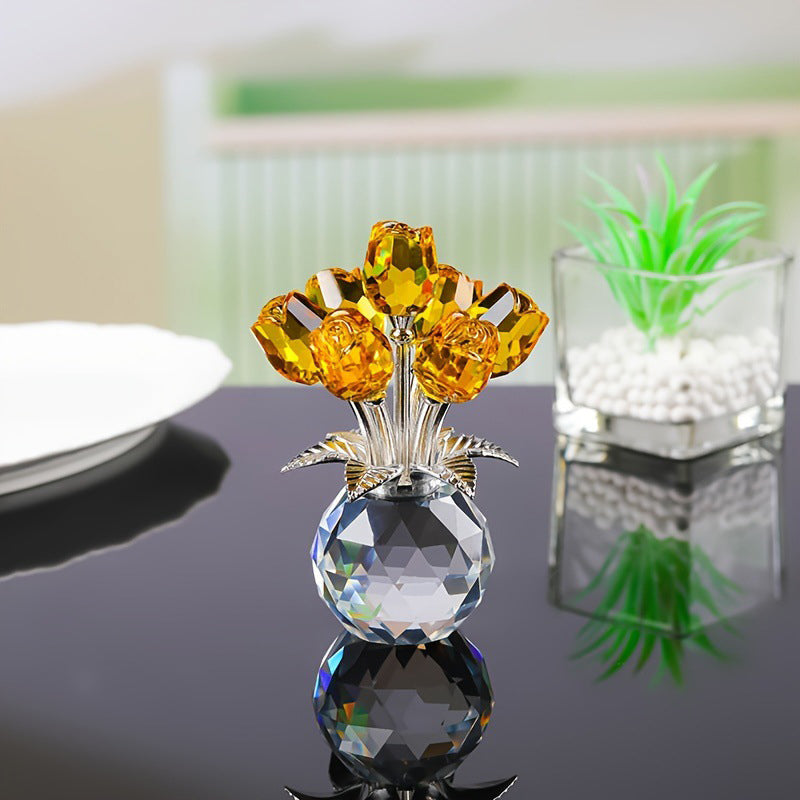 🌹✨ Figura Eterna de Pétalos de Rosa de Cristal en Jarrón – Símbolo Atemporal del Amor y Elegante Decoración de Lujo para el Hogar 💎🏡 - Compra 2 Envío Gratis