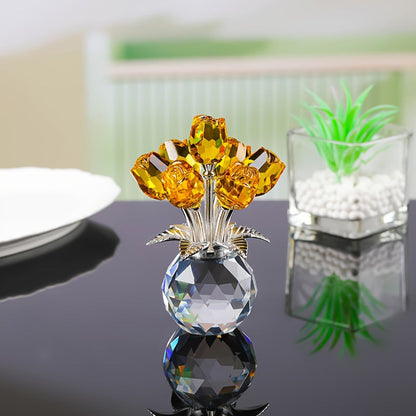 🌹✨ Figura Eterna de Pétalos de Rosa de Cristal en Jarrón – Símbolo Atemporal del Amor y Elegante Decoración de Lujo para el Hogar 💎🏡 - Compra 2 Envío Gratis
