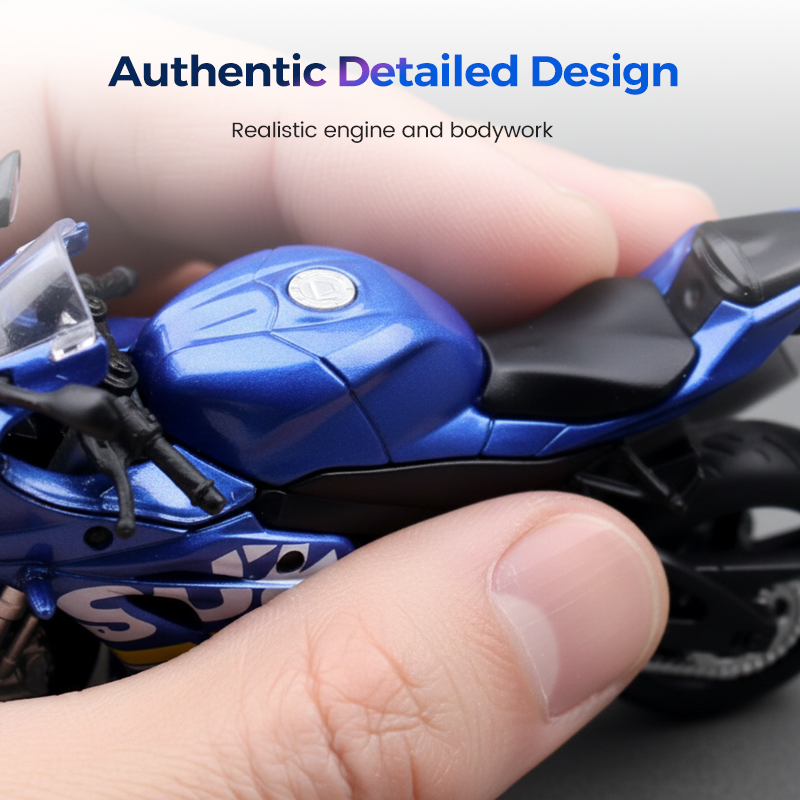 Réplica de Motocicleta a Escala 1:18 de Metal (Die-Cast)
