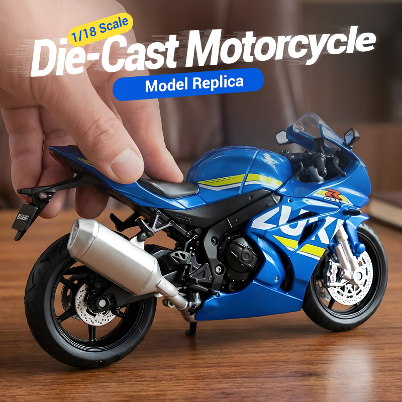 Réplica de Motocicleta a Escala 1:18 de Metal (Die-Cast)