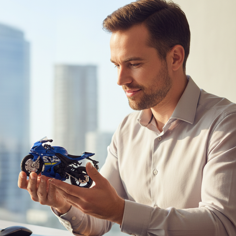Réplica de Motocicleta a Escala 1:18 de Metal (Die-Cast)