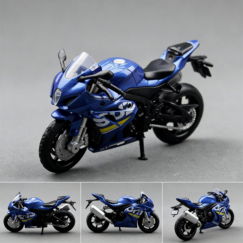 Réplica de Motocicleta a Escala 1:18 de Metal (Die-Cast)