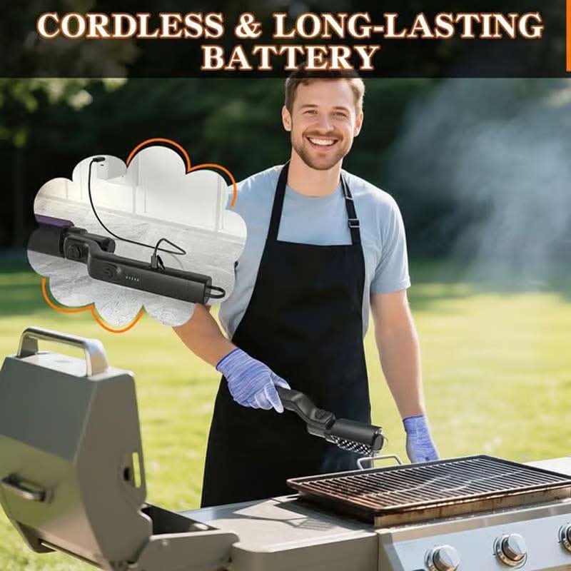 Cepillo Eléctrico Inalámbrico para Limpiar Parrilla y Asador