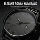 🎉💰 ¡60% DE DESCUENTO! ⚡ Reloj Minimalista de Cuarzo para Hombre con Fecha – Acero Inoxidable Todo Negro, Esfera con Números Romanos y Precisión de Tiempo ⌚🖤
