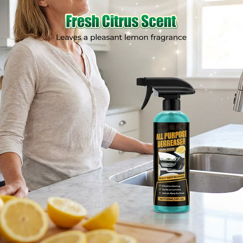 🧴 ¡OFERTA POR TIEMPO LIMITADO 50% DE DESCUENTO! ✨ Spray Desengrasante Multiusos – Poder de Limpieza, Aroma a Limón, Seguro y de Fácil Aplicación ✨