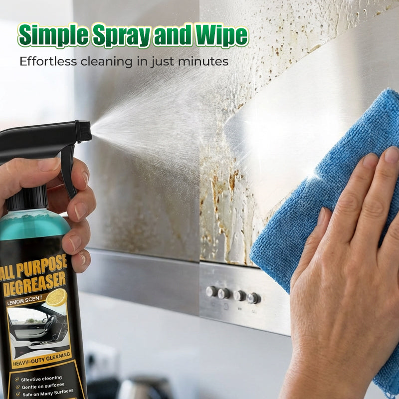 🧴 ¡OFERTA POR TIEMPO LIMITADO 50% DE DESCUENTO! ✨ Spray Desengrasante Multiusos – Poder de Limpieza, Aroma a Limón, Seguro y de Fácil Aplicación ✨