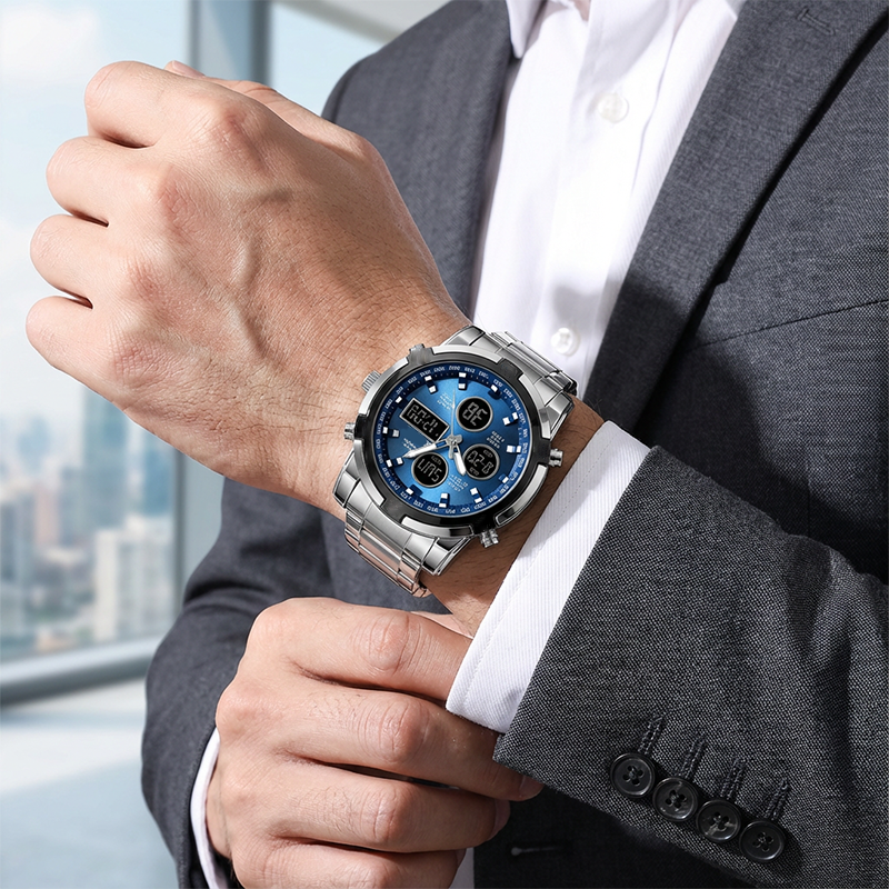 💦⏰Relojes militares analógicos-digitales impermeables para hombre