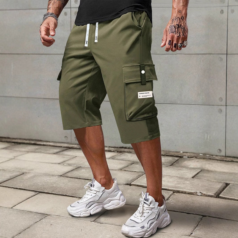 Pantalones Capri de Carga para Hombre con Cordón - Casuales y Cómodos