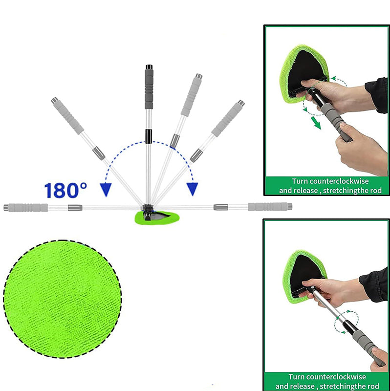 Pulisci-vetri magnetico doppio per auto | Kit di pulizia senza aloni per vetri auto