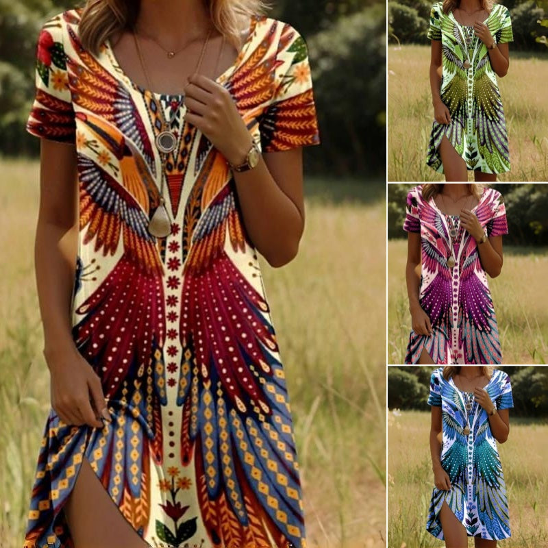 ✨Sale 50% OFF✨💃Vestido Floral de Manga Corta para Mujer🌸👗