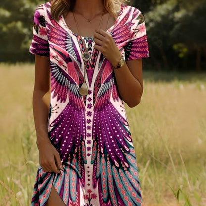 ✨Sale 50% OFF✨💃Vestido Floral de Manga Corta para Mujer🌸👗