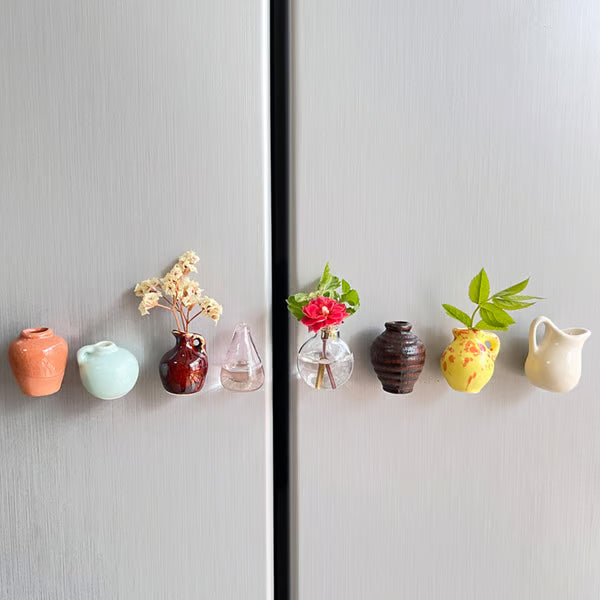 Mini Jarrón de Cerámica como Imán de Refrigerador