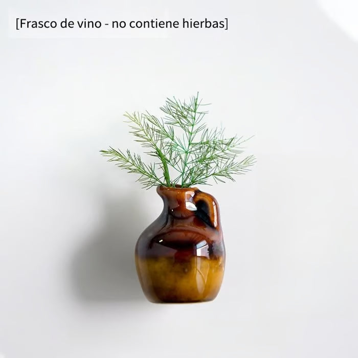 Mini Jarrón de Cerámica como Imán de Refrigerador