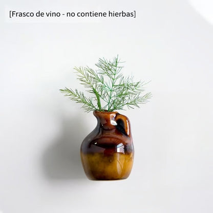 Mini Jarrón de Cerámica como Imán de Refrigerador