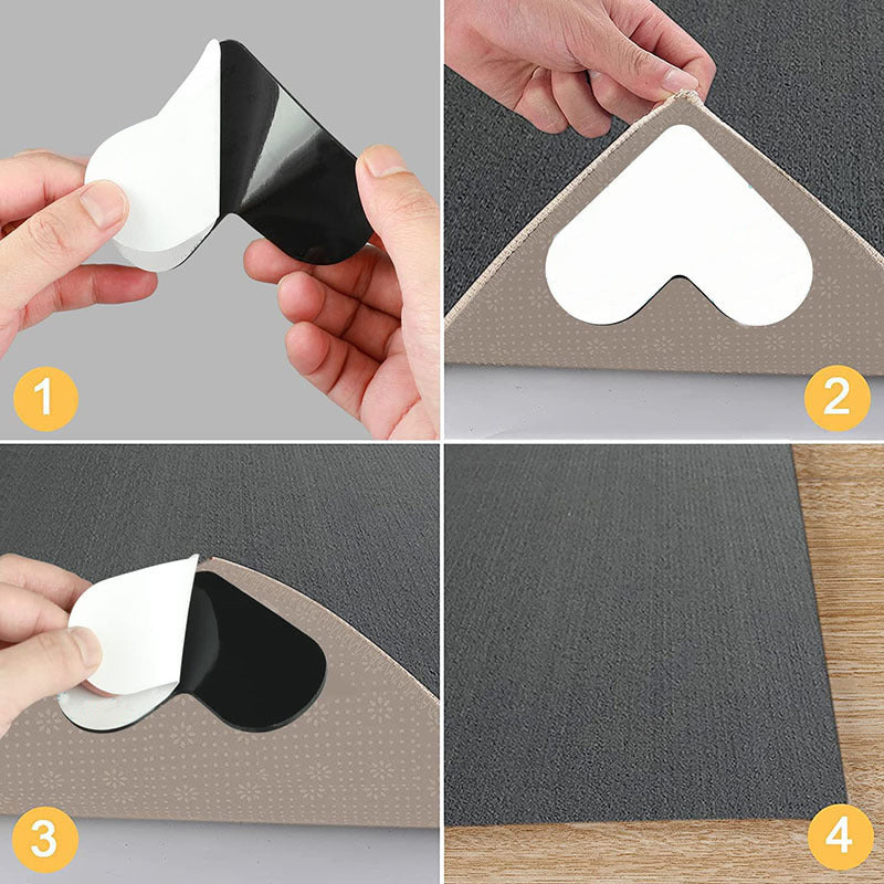 Sujetadores Antideslizantes para Tapetes en Forma de Corazón, Reutilizables