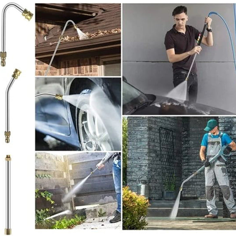 💦 Juego de Varillas Extensibles para Limpieza de Alta Presión – Acero Inoxidable, Latón, 4000 PSI, Conexión Rápida 1/4", Varilla en U, 6 Boquillas, Limpieza de Canaletas