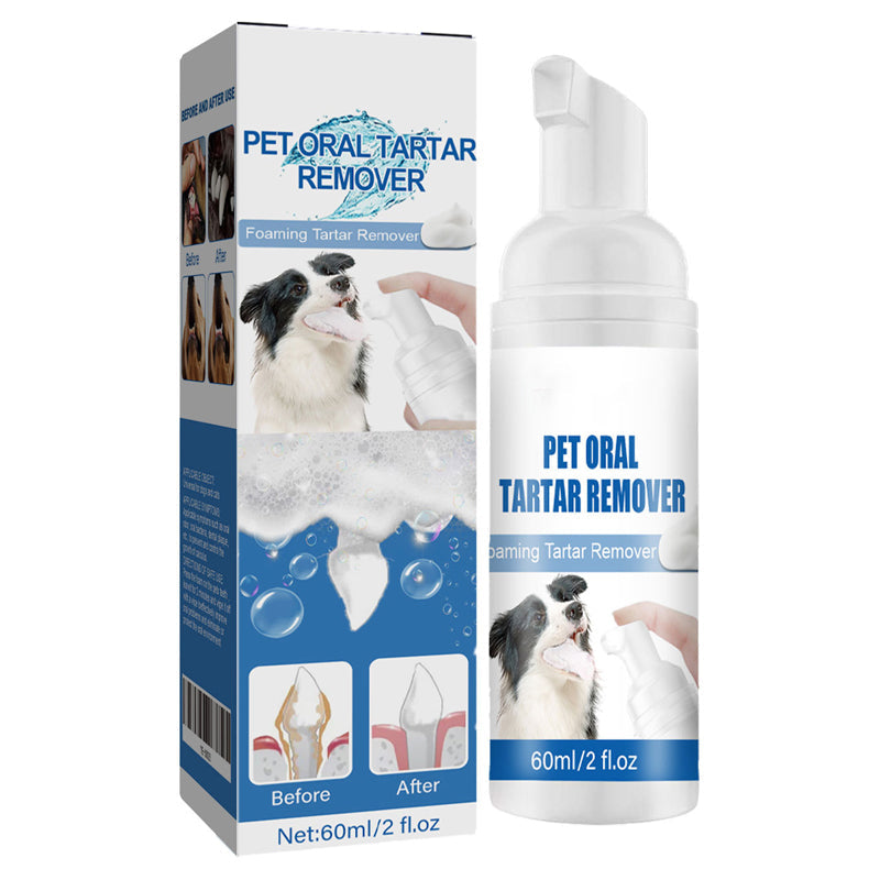 Espuma Limpiadora Dental para Mascotas - Removedor de Sarro y Mal Aliento