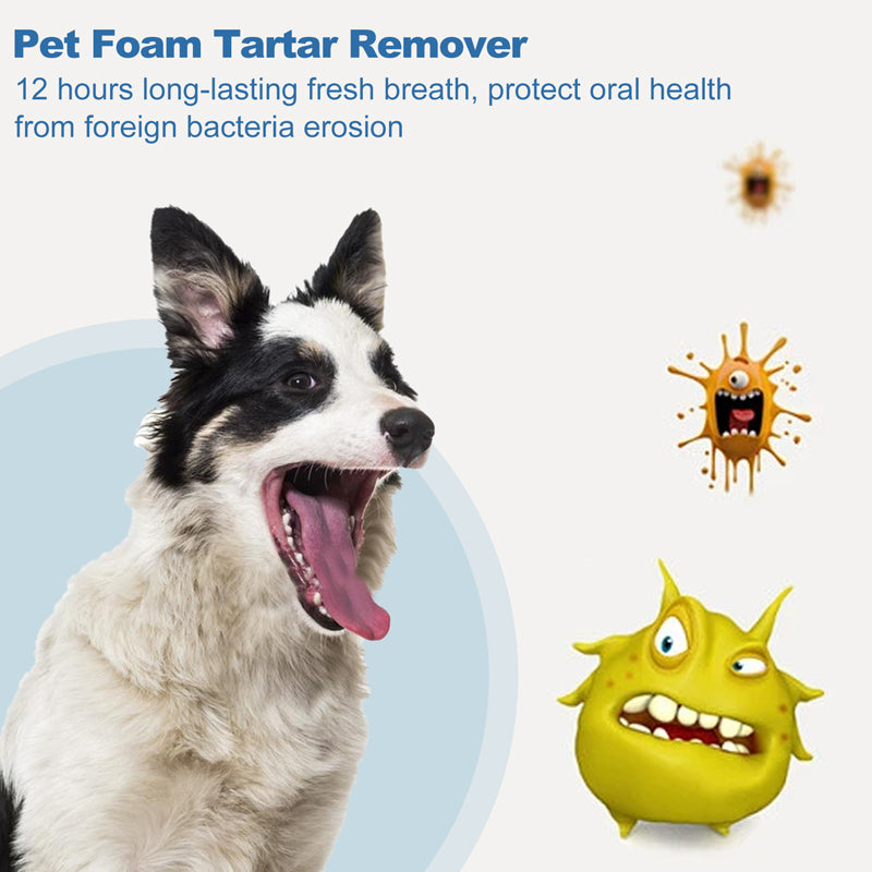 Espuma Limpiadora Dental para Mascotas - Removedor de Sarro y Mal Aliento