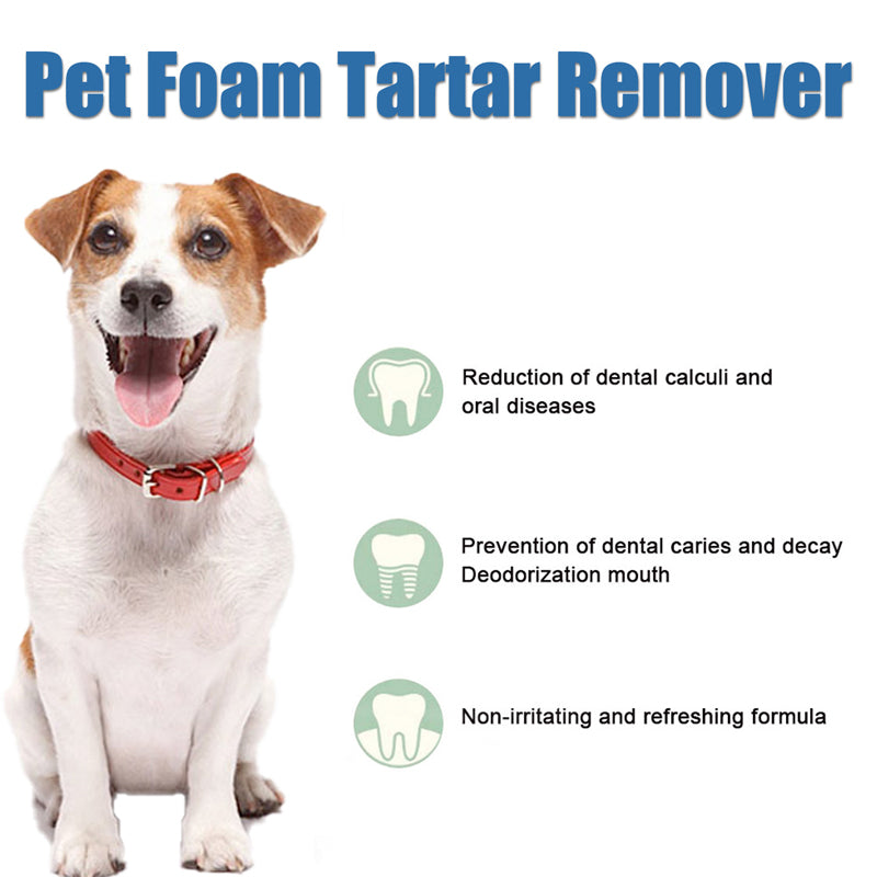 Espuma Limpiadora Dental para Mascotas - Removedor de Sarro y Mal Aliento