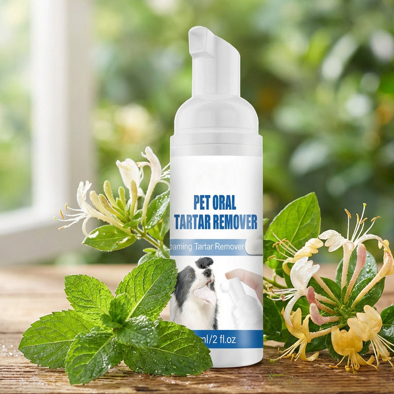 Espuma Limpiadora Dental para Mascotas - Removedor de Sarro y Mal Aliento