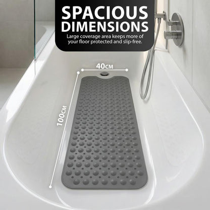Alfombrilla de baño ZENO 100 x 40 cm | Antideslizante y antimohos | 200 ventosas con orificios de drenaje | Goma grande | Lavable a máquina y durader