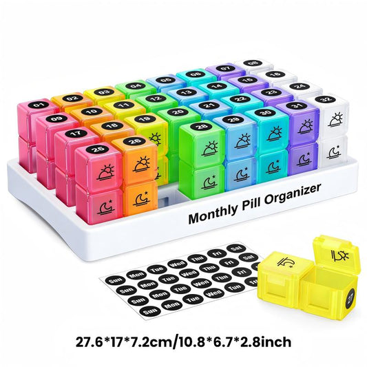 💊 Organizador Portátil de Pastillas para 31 Días – Práctico y Compacto para tu Rutina Diaria ✨🗓️