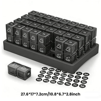 💊 Organizador Portátil de Pastillas para 31 Días – Práctico y Compacto para tu Rutina Diaria ✨🗓️