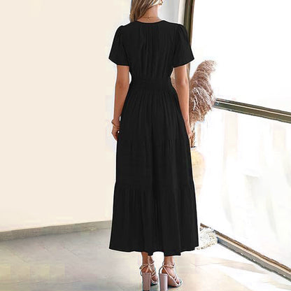 Vestido largo de cintura smock Bohemi chic para mujer