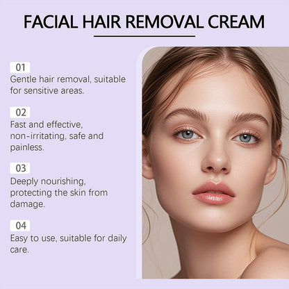 Crema para Eliminar el Vello Facial Suave y Sin Dolor