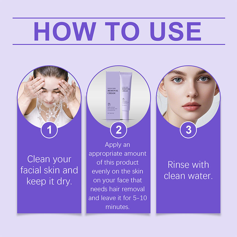 Crema para Eliminar el Vello Facial Suave y Sin Dolor