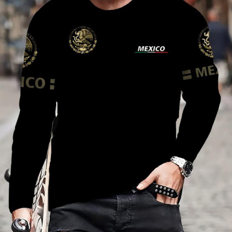 👕 Camiseta de Manga Larga para Hombre – Cuello Redondo, Estilo Casual y Cómodo ✨💪