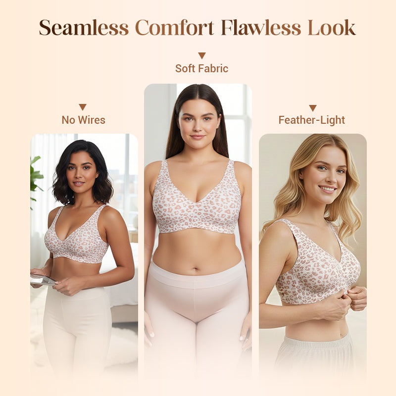 💕 Jelly Wireless Sujetadores inalámbricos cómodos para mujer Sujetador push up Sujetadores sin costuras para camisetas Sujetadores con escote en V profundo Sujetadores para el día a día