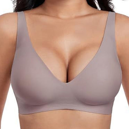 💕 Jelly Wireless Sujetadores inalámbricos cómodos para mujer Sujetador push up Sujetadores sin costuras para camisetas Sujetadores con escote en V profundo Sujetadores para el día a día