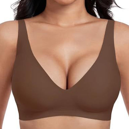 💕 Jelly Wireless Sujetadores inalámbricos cómodos para mujer Sujetador push up Sujetadores sin costuras para camisetas Sujetadores con escote en V profundo Sujetadores para el día a día