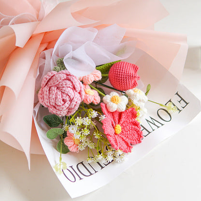 Ramo de Flores Tejidas a Crochet Hecho a Mano