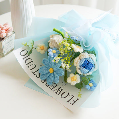 Ramo de Flores Tejidas a Crochet Hecho a Mano