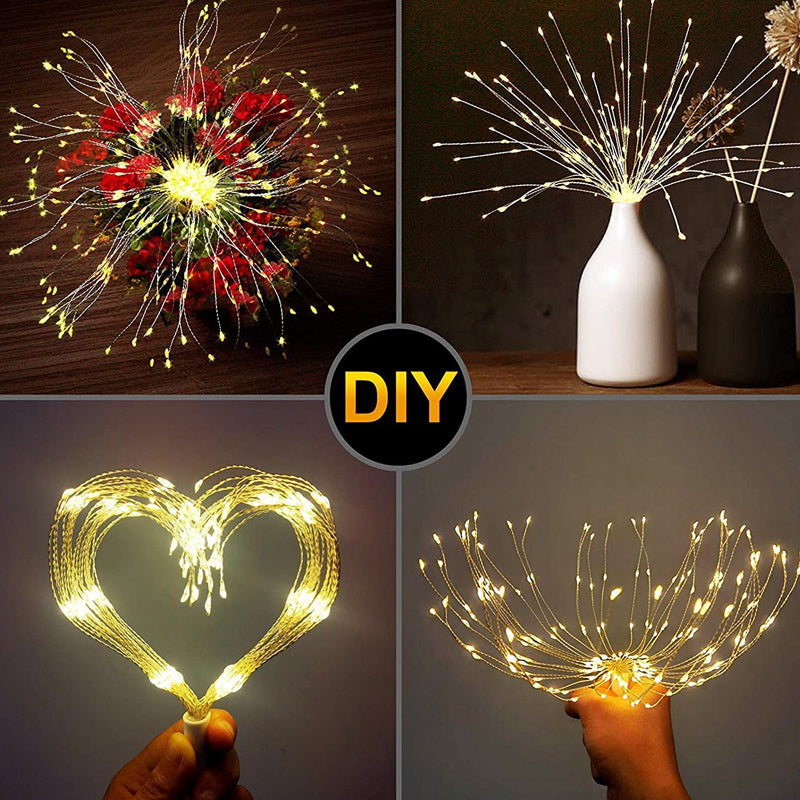 🔥Guirnalda de luces solares tipo fuegos artificiales para jardines y fiestas