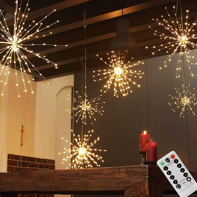 🔥Guirnalda de luces solares tipo fuegos artificiales para jardines y fiestas