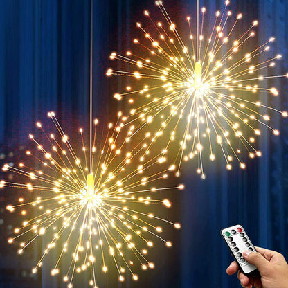 🔥Guirnalda de luces solares tipo fuegos artificiales para jardines y fiestas