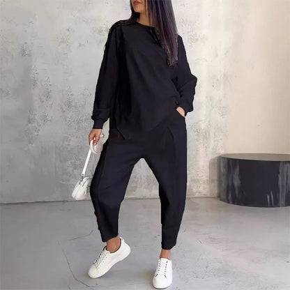 💕VENTA CALIENTE 2024💕Mujeres Conjunto de sudaderas y pantalones de dobladillo de manga larga
