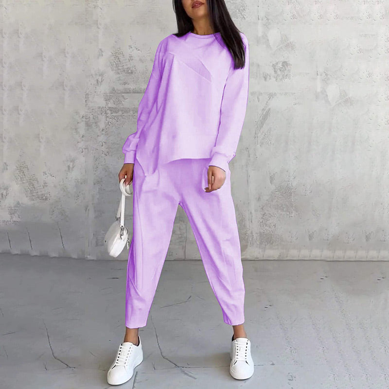 💕VENTA CALIENTE 2024💕Mujeres Conjunto de sudaderas y pantalones de dobladillo de manga larga
