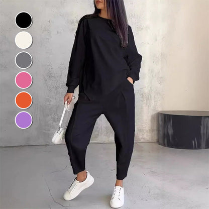 💕VENTA CALIENTE 2026💕Mujeres Conjunto de sudaderas y pantalones de dobladillo de manga larga