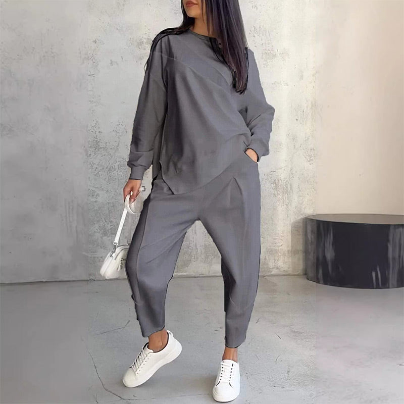 💕VENTA CALIENTE 2026💕Mujeres Conjunto de sudaderas y pantalones de dobladillo de manga larga
