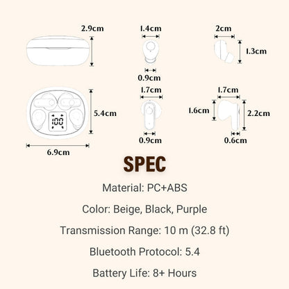 Auriculares Bluetooth Inalámbricos de Doble Par con Estuche de Carga LED