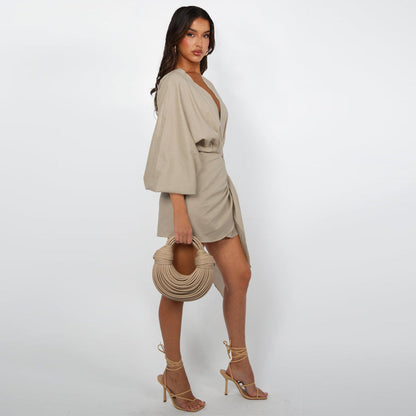 【MÁS VENDIDO】🔥1º en Trajes🔥 Escote cruzado que enmarca, lazo que define: el vestido que te entiende. 👗💫Para la mujer que sabe que la elegancia está en los detalles. ✨👗