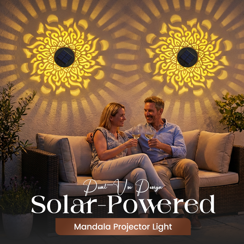 Luz proyector de mandala alimentada por energía solar