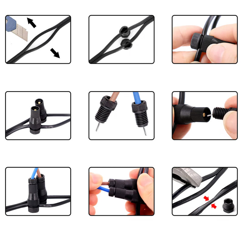 Water-Resistant Low-Voltage Wire Connector for Landscape Lights